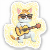 guitarist cat sticker (Voorkant)