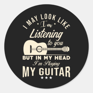 Guitarist Gift Guitars Gezegde Ronde Sticker