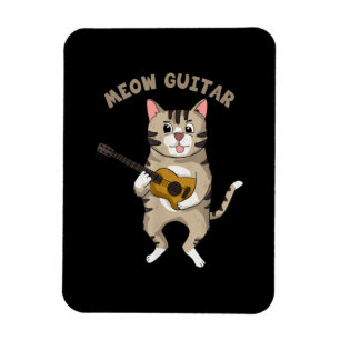 Guitarist Meow Guitar Cute Cat Playing Guitar Xmas Magneet