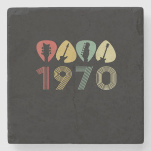Guitarist Pick 1970 Guitarist Birthday Stenen Onderzetter