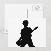Guitarist Silhouette - B&W Briefkaart (Voorkant / Achterkant)