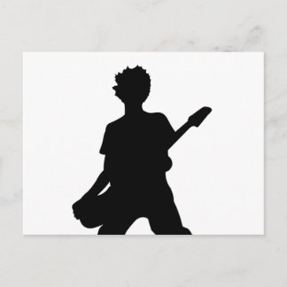 Guitarist Silhouette - B&W Briefkaart