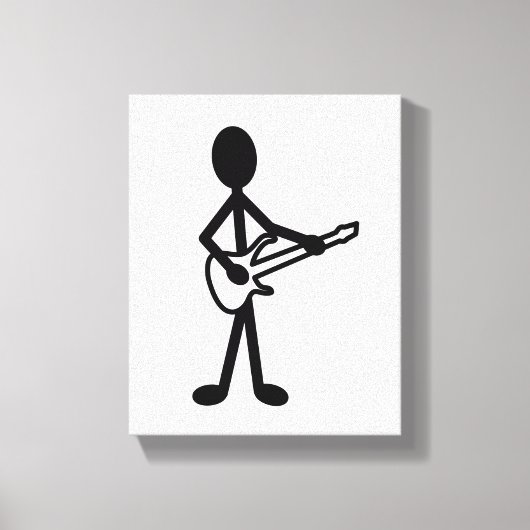 Guitarist Stick Figuur Canvas Afdruk (Voorkant)