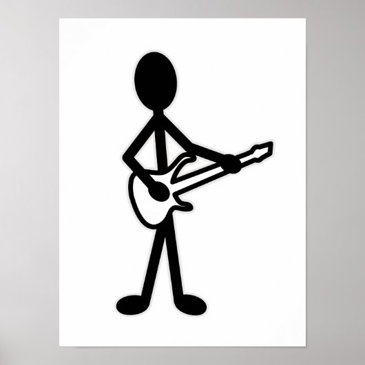 Guitarist Stick Figuur Poster (Voorkant)