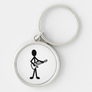 Guitarist Stick Figuur Sleutelhanger