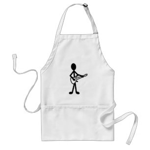 Guitarist Stick Figuur Standaard Schort