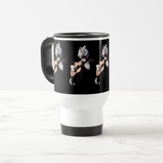 Guitarist Tiger – Refined Ceramic Mug (Devant gauche)