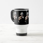 Guitarist Tiger – Refined Ceramic Mug Reisbeker (Voorkant links)