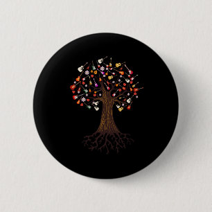 Guitarist Tree Guitar Birthday Ronde Button 5,7 Cm