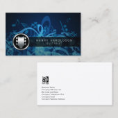 Guitariste Bold Guitare Headstock Icon Carte de vi (Devant / Derrière)