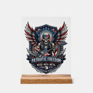 Guitariste de la Liberté Patriotique Crâne Musique