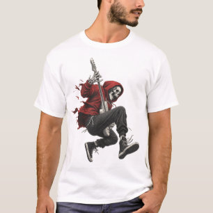 Guitariste squelette en sweat à capuche rouge en r