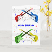 Guitars Birthday Card Kaart (Gele Bloem)