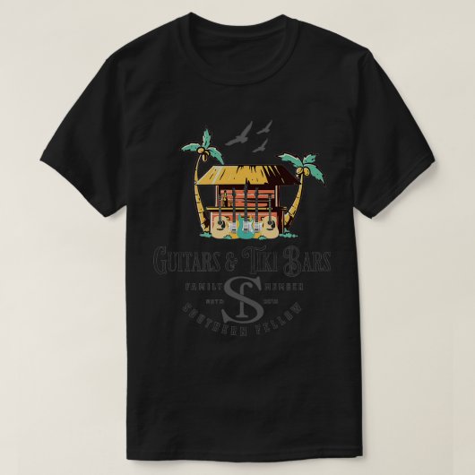 Guitars en Tiki Bars T-shirt (Design voorkant)