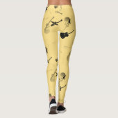 Guitars Rock light Yellow color Leggings (Achterkant)