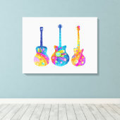GUITARS Stretted CANVAS ART PRINTS (Insitu (Houten vloer))