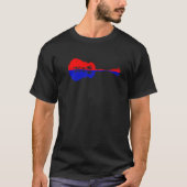Guitre landschap skyline reflectie bomen stad rood t-shirt (Voorkant)