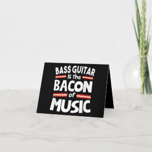Guitse Lover Bass Guitar is Bacon Music Funny Bedankkaart