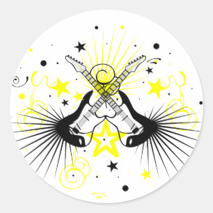 Guitvormig ontwerp ronde sticker