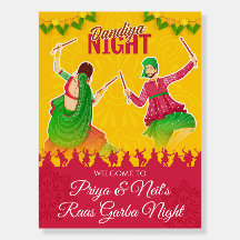 Gujarati huwelijks welkomstborden Dandiya Welkom