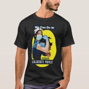 Gujarati Trots frontlijnwerker Rosie Riveter Verpl T-shirt