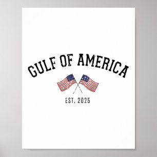 GUL-F Retro of America EST 2025 Amerikaanse vlag Poster