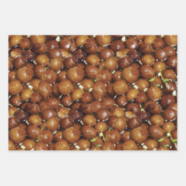 Gulab Jamun Dessert Zoet Voedsel Patroon Inpakpapier Vel