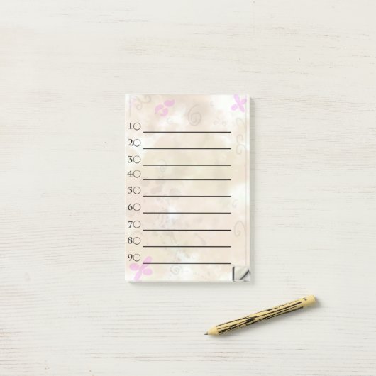 Gulden bloem om een lijst te maken post-it® notes (Op bureau)