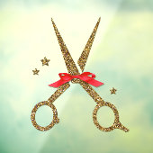 Gulden glitterschaar - Haardisser stylist Raamsticker (Vel 3)