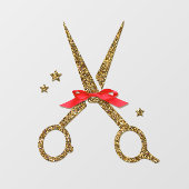 Gulden glitterschaar - Haardisser stylist Raamsticker (Vel)