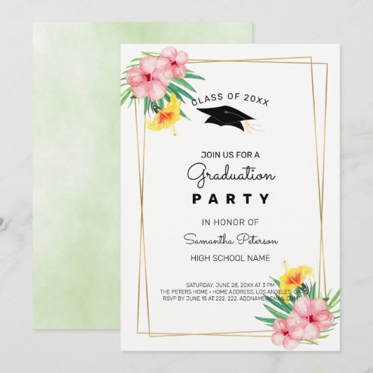 Gulden Lijst en bloemen Kaart (Voorkant / Achterkant)