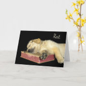 Gulden rekeraar die slaapt op boek kaart (Gele Bloem)