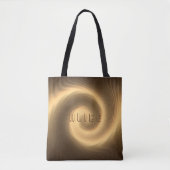 Gulden wervelstructuur. Monogram. Tote Bag (Voorkant)
