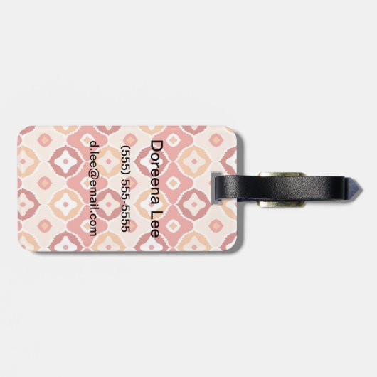 Guldenikatgeometrisch patroon bagagelabel (Achterkant horizontaal)