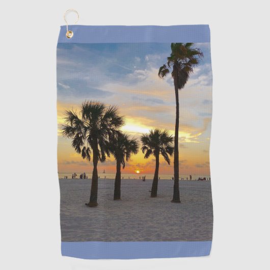 Gulf Beach Sunset Golfhanddoek (Voorkant)