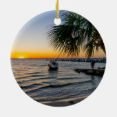 Gulf Breeze Florida Sunset Circle Ornement (Dos)