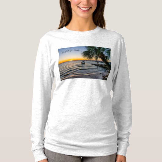 Gulf Breeze Florida Sunset Long Manches T-shirt (Devant)