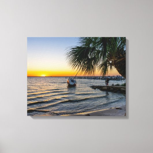 Gulf Breeze Sunset Canvas Afdruk (Voorkant)
