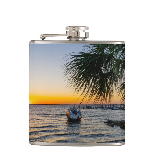 Gulf Breeze Sunset Flask Heupfles (Voorkant)