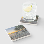 Gulf Breeze Sunset Stone Onderzetter (Zijkant)