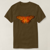 Gulf fritillaire vlinder tegen oranje achtergrond t-shirt (Design voorkant)