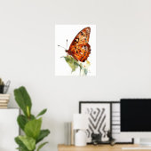 Gulf Fritillary Butterfly Art Print Poster (Thuiskantoor)