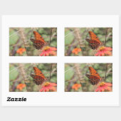 Gulf Fritillary on Zinnia Rechthoekige Sticker (Vel)