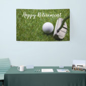 Gulf-gelukkige pensionering met golfbal en rotter spandoek (Beurs)