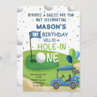 Gulf Hole in One 1st Birthday Invitation