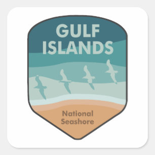 Gulf Islands National Seashore Seagulls Vierkante Sticker