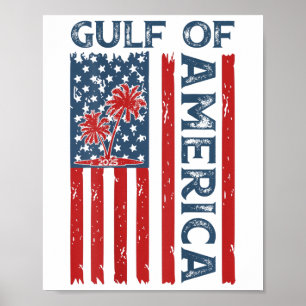 Gulf of US America EST 2025 Amerikaanse vlag (op Poster