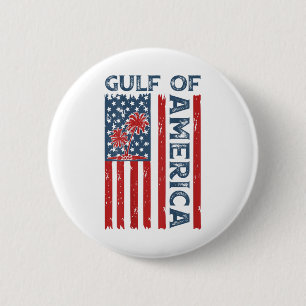 Gulf of US America EST 2025 Amerikaanse vlag (op Ronde Button 5,7 Cm