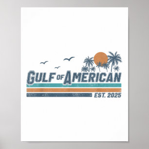 Gulf of US America EST 2025 Retro Beach Me Poster