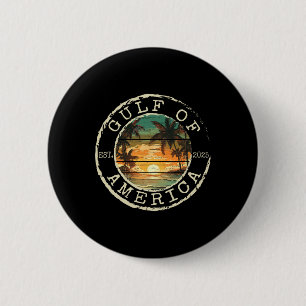 Gulf of US America EST 2025  Strand Stamp Me Ronde Button 5,7 Cm